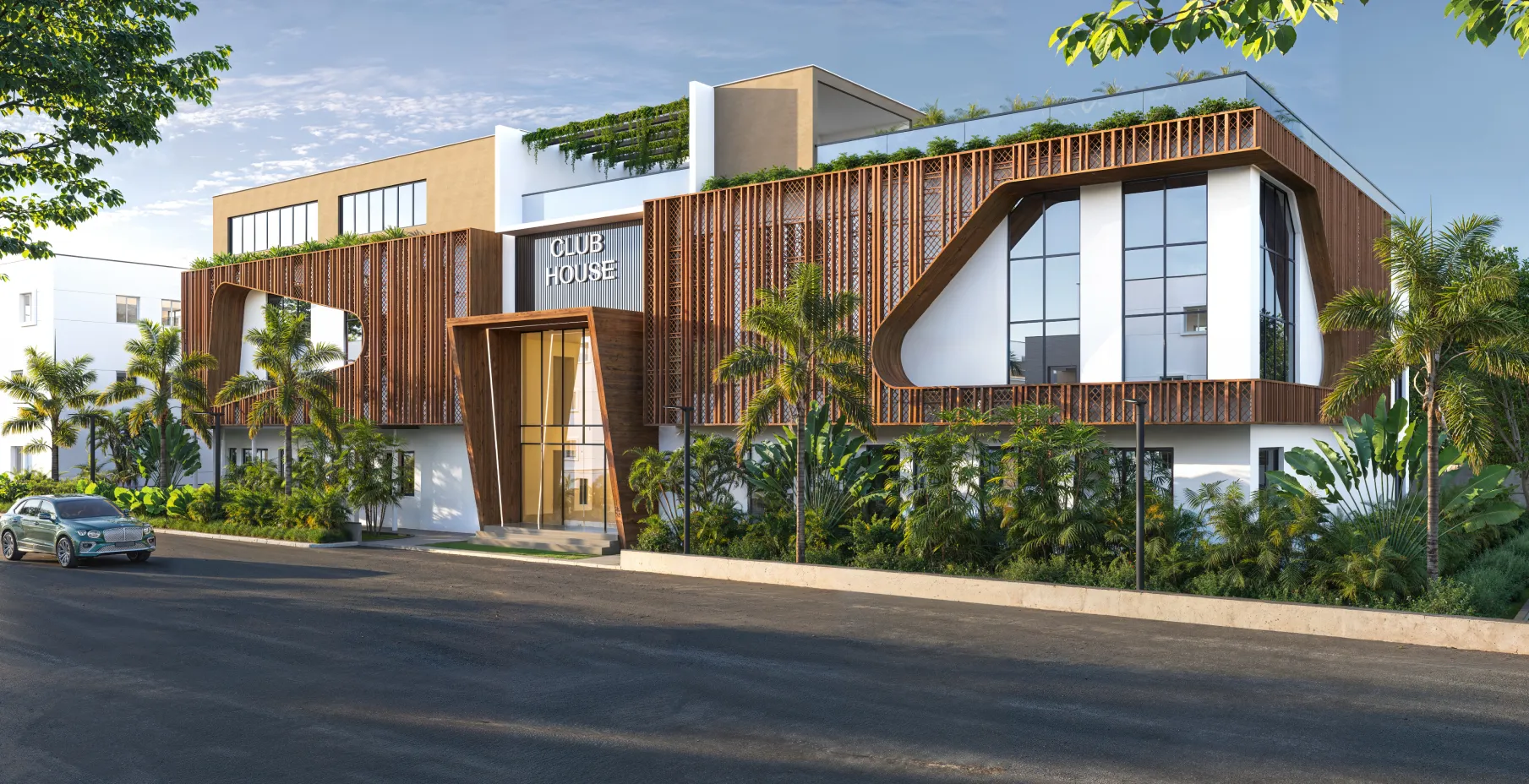 Northscape contemporary clubhouse exterior