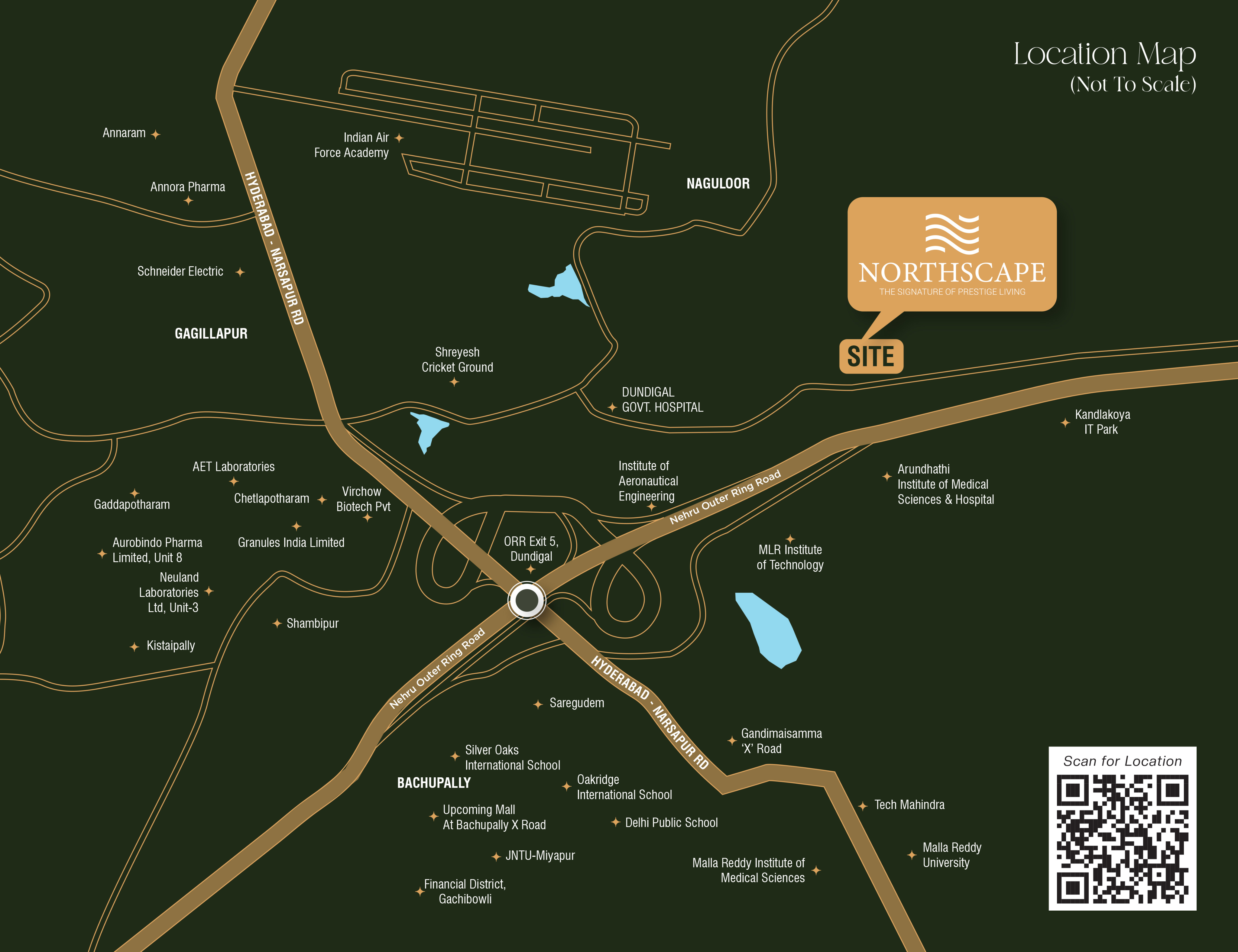 Map showing Northscape at Dundigal Exit 5