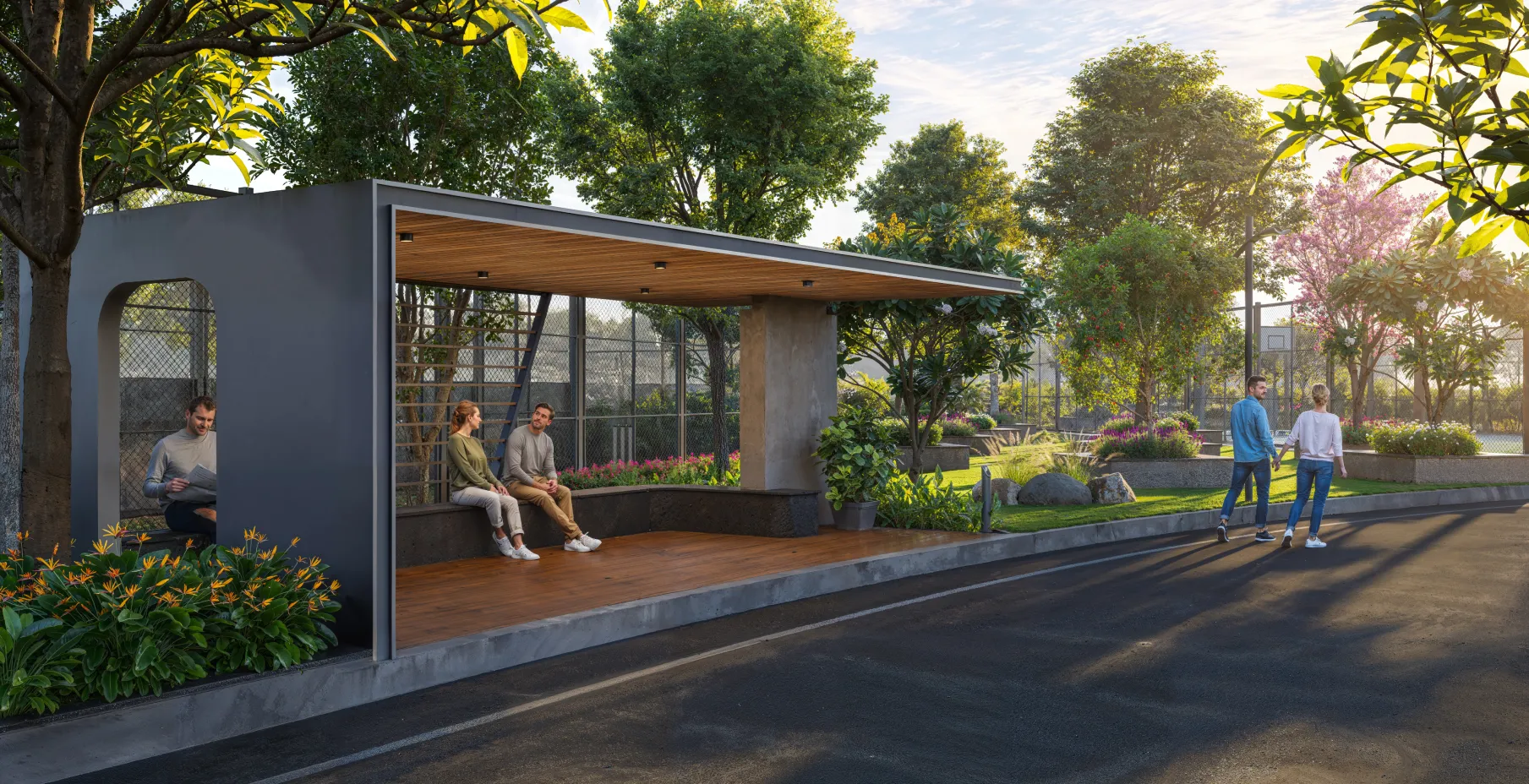 Northscape covered outdoor seating pavilion