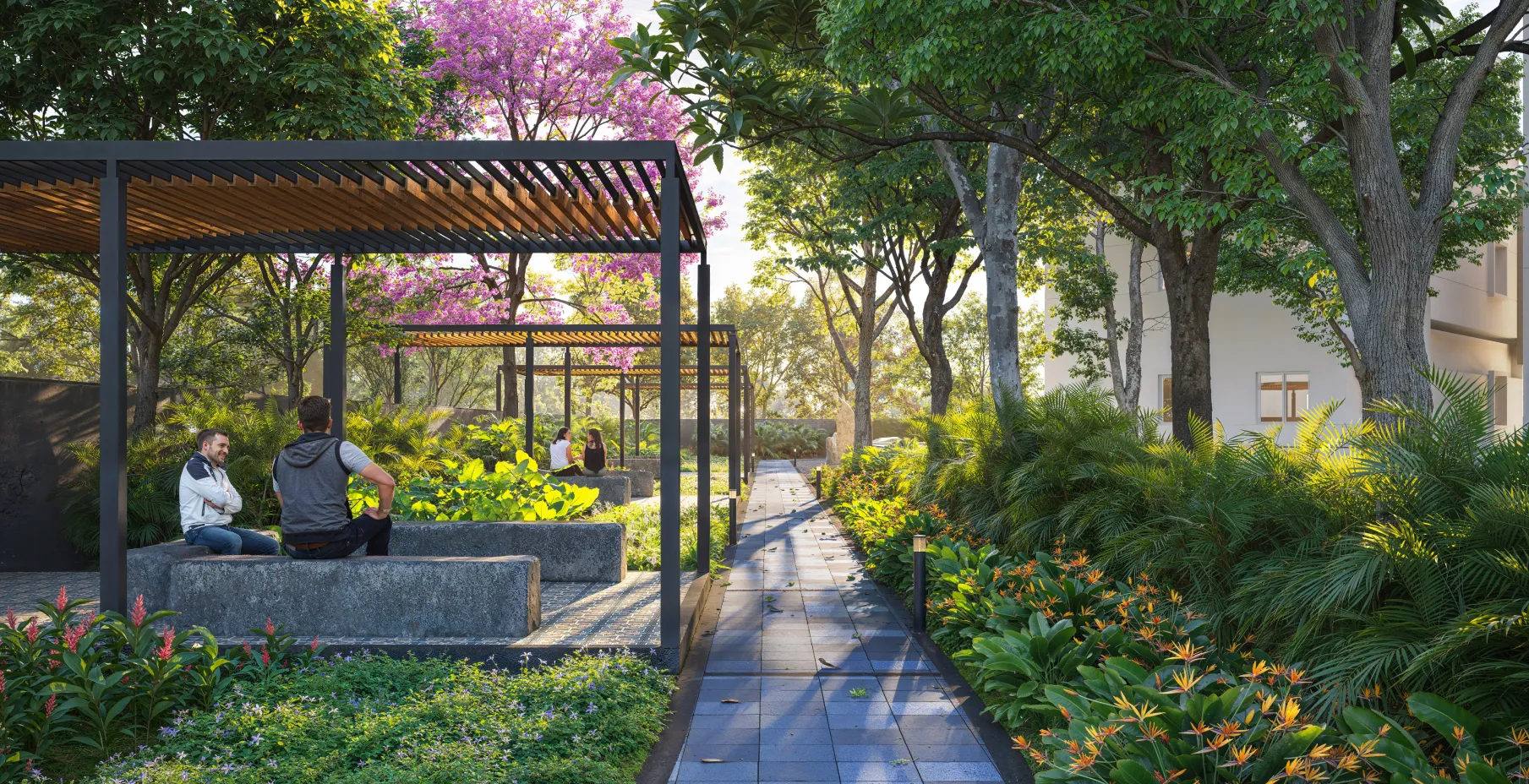 Northscape shaded outdoor seating pavilion