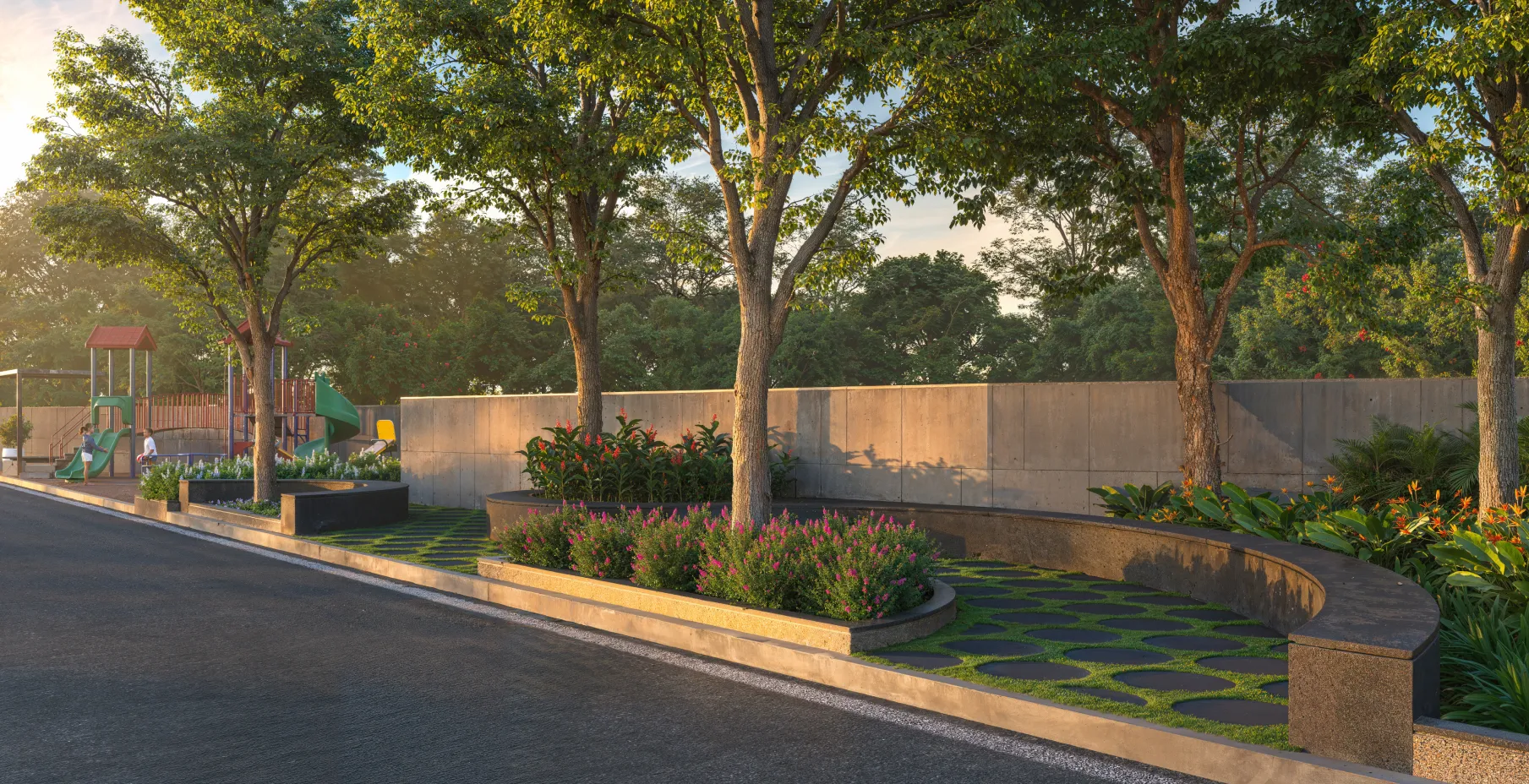 Northscape landscaped seating grove